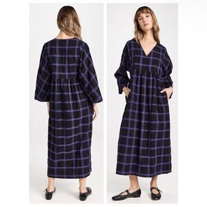 Mara Hoffman Aviva Dress in Black with Purple Embroidery NWT S